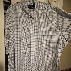 Polo White Blue Navy Plaid